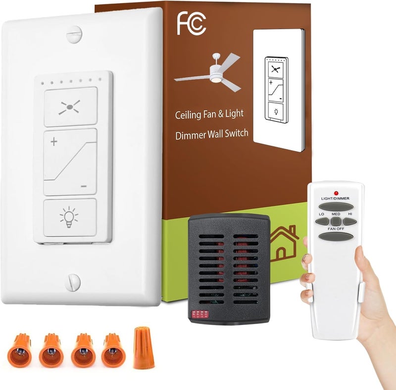 Humpptom Ceiling Fan Remote Control Kit, Universal Ceiling Fan Remote Control and Light Switch, Ceiling Fan Wall Switch UC9050T, Fan Remote Control Kit Compatible with Hampton Bay Harbor Breeze Hunter - Image 1